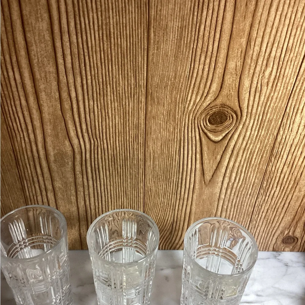 Godinger Elegant Clear Glen Plaid Glasses set of 3